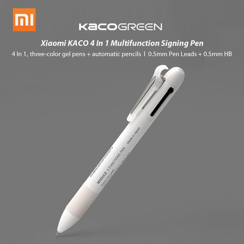 Bút Bi 4 Trong 1 Xiaomi KACO 0.5mm / 3 Màu - 1 Ngòi Bút Chì & 3 Ngòi Bút Bi cao cấp - Minh Tín Shop