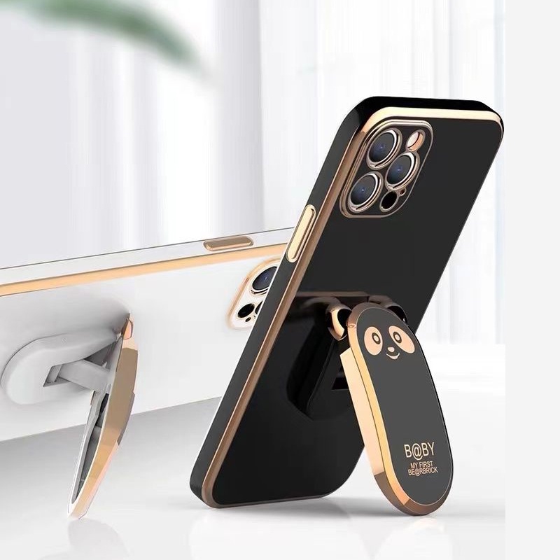 Ốp Điện Thoại Mềm Có Giá Đỡ Hình Gấu Cho Iphone 14 13 12 11 Pro Max Iphone X Xr Xs Max 14 Plus