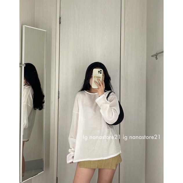 Áo voan nhăn dài tay form rộng Nana21 Nanastore21