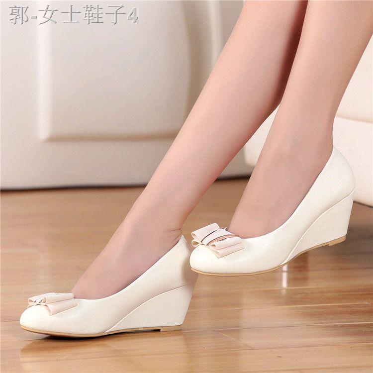 Giày Búp Bê Đế Xuồng Dày Mũi Tròn Đính Nơ Thời Trang Xuân Thu Hàng Mới Năm 2021 Dành Cho Bạn Nữ