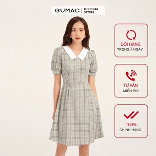 Đầm nữ ôm body GUMAC sọc caro trẻ trung đủ size DB112
