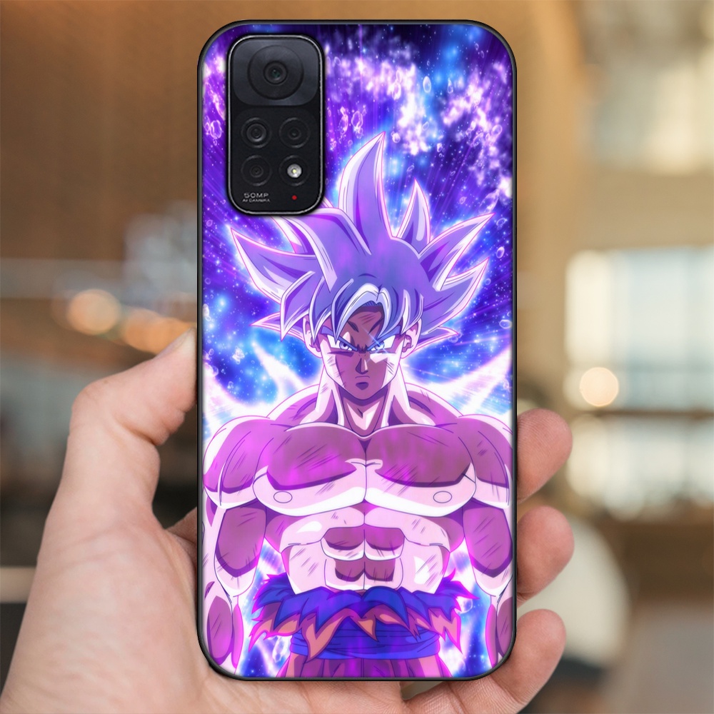 Ốp lưng Xiaomi Redmi Note 11, Note 11s viền đen in hình Goku Dragon Ball