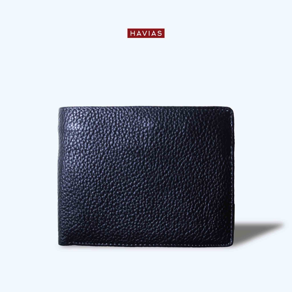 Zica HAVIAS ví ngang ngăn ảnh da bò thật Crossgrain cao cấp