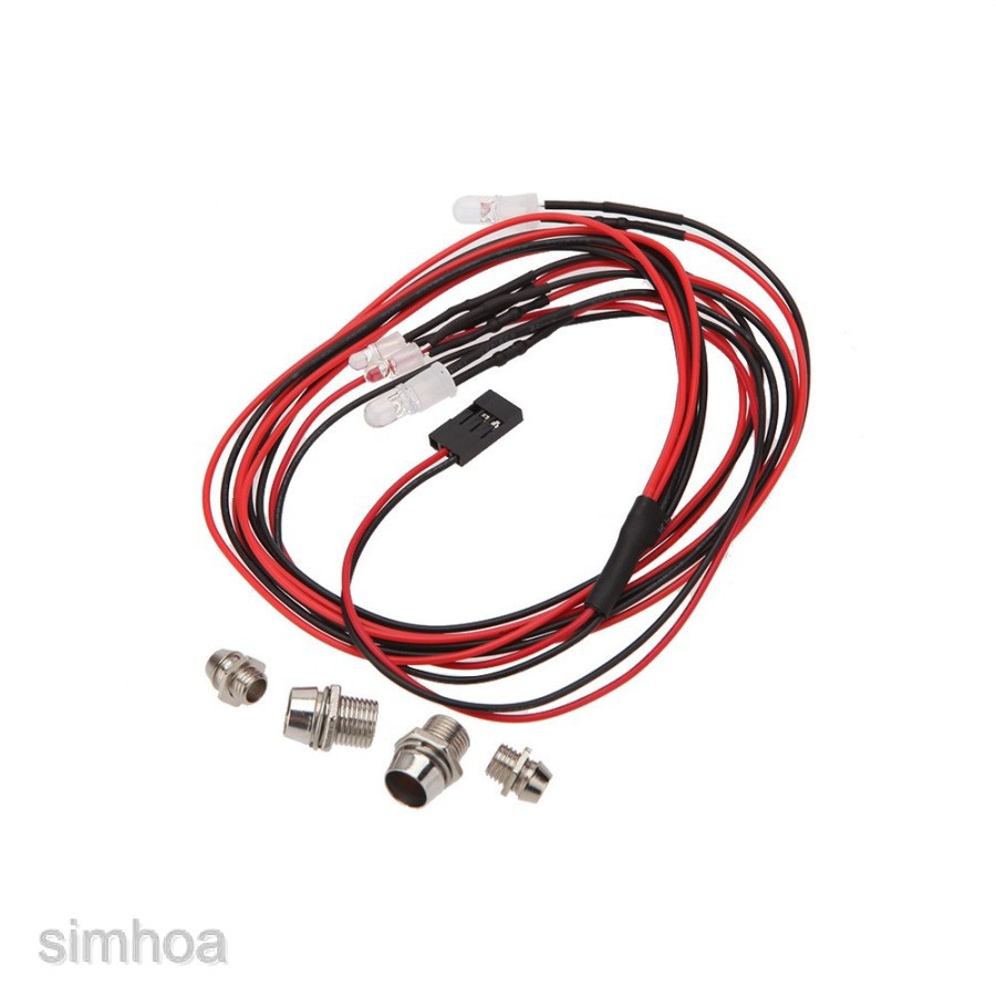 Đèn Pha LED 4 Bóng 5MM 3MM 4 Bóng Tỉ Lệ 1 / 10 Cho Xe Đồ Chơi HSP RC