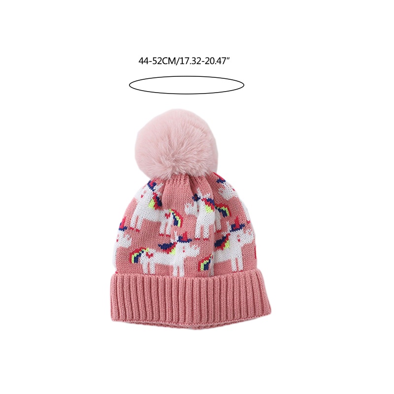 Mũ beanie Trùm Đầu Đính Quả Bông Dễ Thương Cho Bé 1-6 Tuổi