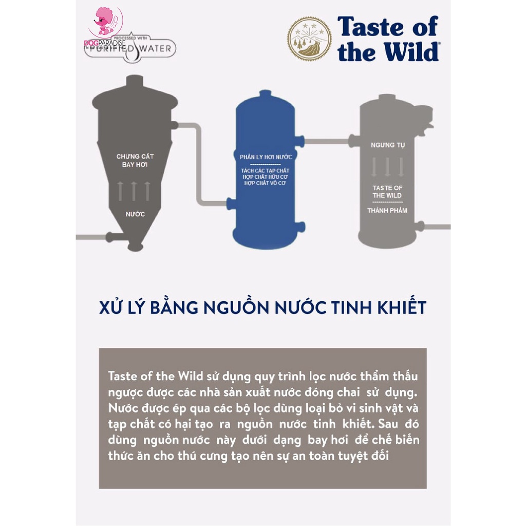 Thức ăn hạt Taste of the wild cho chó vị bò rừng và nai nướng 500g - Dog Paradise