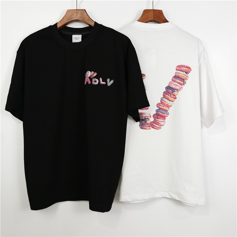 ADLV Áo Thun Tay Ngắn Dáng Rộng Vải Cotton In Chữ Thiết Kế Trẻ Trung Cho Nam Và Nữ