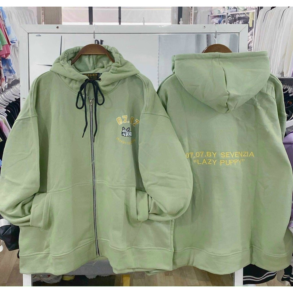 Áo Khoác Hoodie nam nữ Chống Bụi 123SHOP In Hình PUPPY Nỉ Form Rộng Có Dây Kéo Unisex Ulzzang