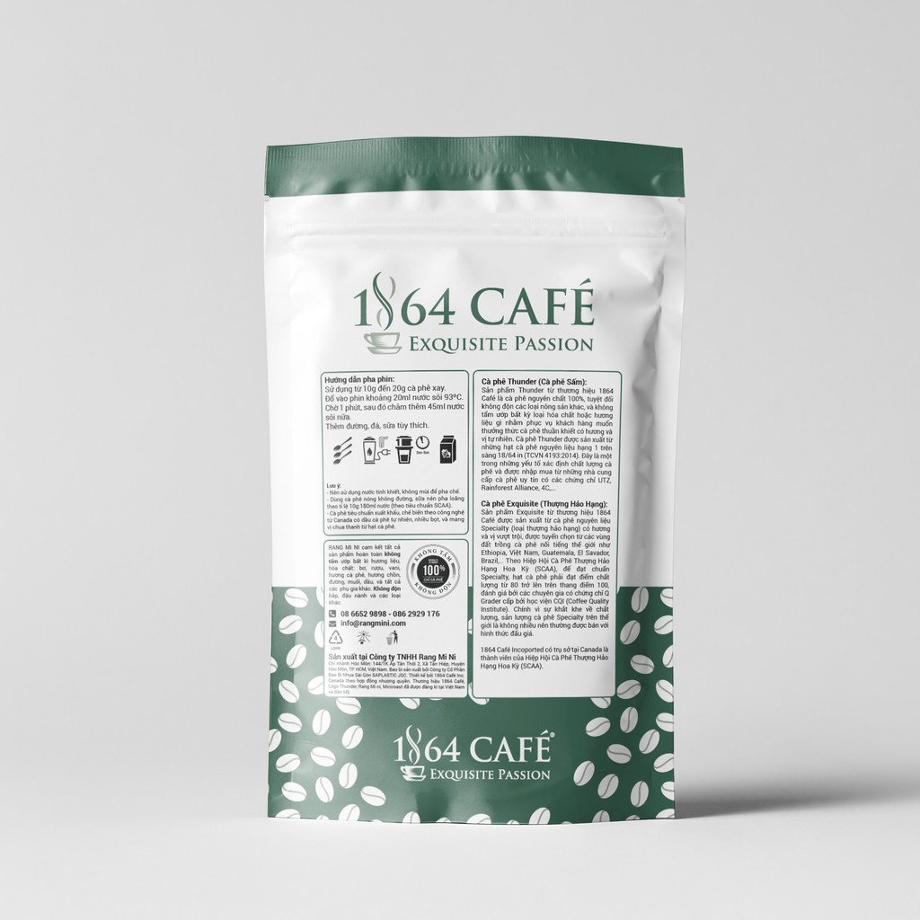 Cà Phê Rang Xay Hạng 1 Sàng 18/64 Thunder No.6 Trọng lượng 220g - 1864 CAFÉ | BigBuy360 - bigbuy360.vn