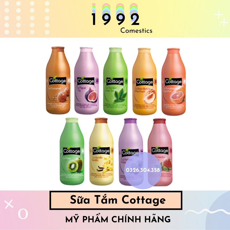 [HÀNG CHUẨN] Sữa tắm trắng da Cottage 750ml_Chiết Xuất Thiên Nhiên_Hương Thơm Độc Lạ