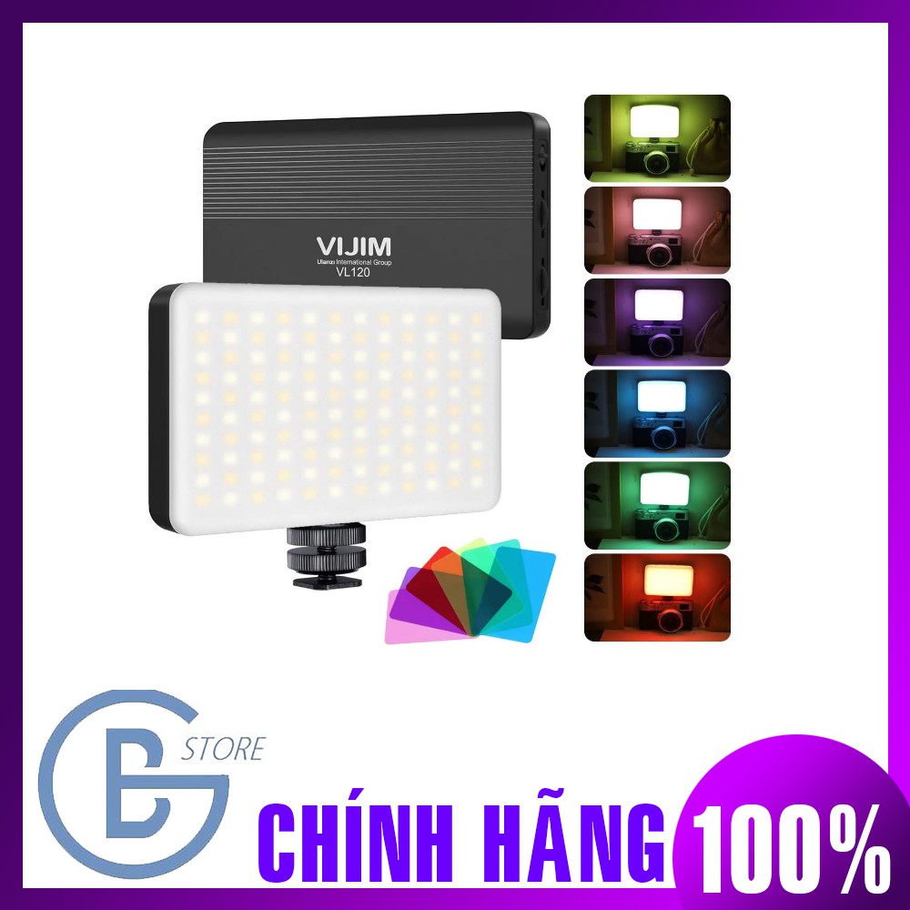 Đèn Led VIJIM VL120 Cho Điện Thoại, Máy Ảnh, 120 Bóng Đèn Led, Hỗ Trợ Ánh Sáng Tuyệt Đối, Sử Dụng Pin Sạc Tiện Lợi