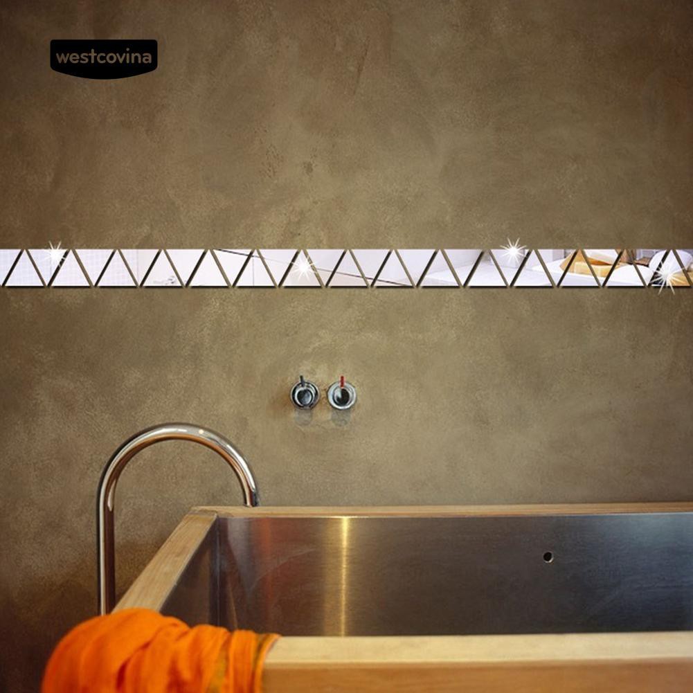 Đề can gương dán tường hình tam giác