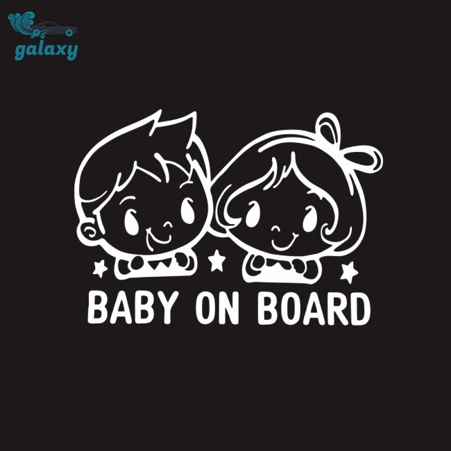 Galaxy Miếng Dán Cảnh Báo Baby On Board Nhiều Màu Trang Trí Xe Hơi