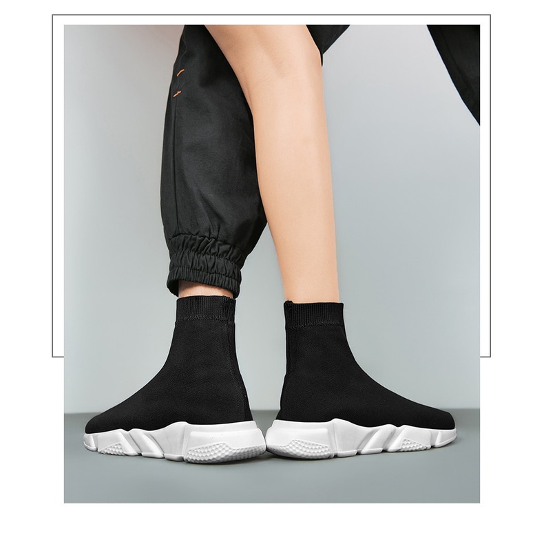 Giày bốt cổ cao phối giữ ấm màu sắc thời trang mùa đông cỡ 34-47 cho nam và nữ