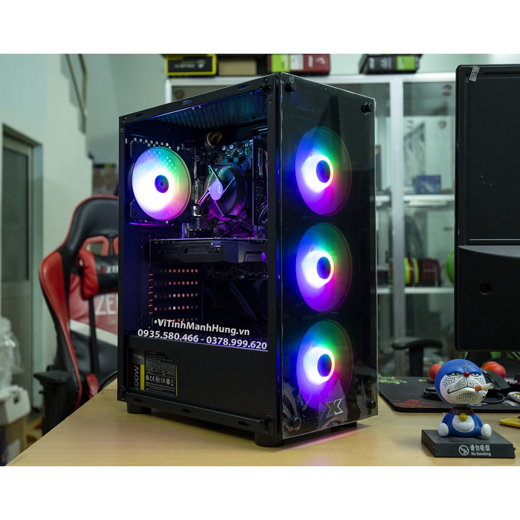 Cấu hình Core I3 10100F, Giga H410M, Giga GTX1050Ti, Ram 16G, SSD 128G.