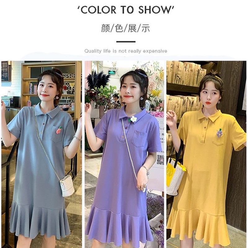Váy polo xuông đuôi cá tag hoa gài <3