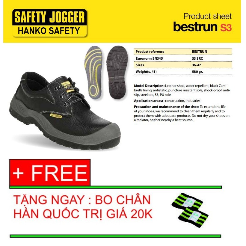 Giầy bảo hộ lao động Jogger thấp cổ Bestboy S3