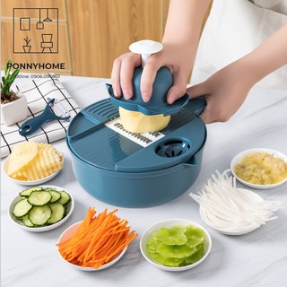 Combo 12 món trong 1 dụng cụ hổ trợ nạo gọt sắt rau củ quả đa năng kiêm chậu rửa tiện dụng