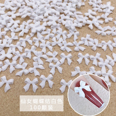 Phụ Kiện Trang Trí Móng Tay Hình Nơ Trắng Đen 3D DIY