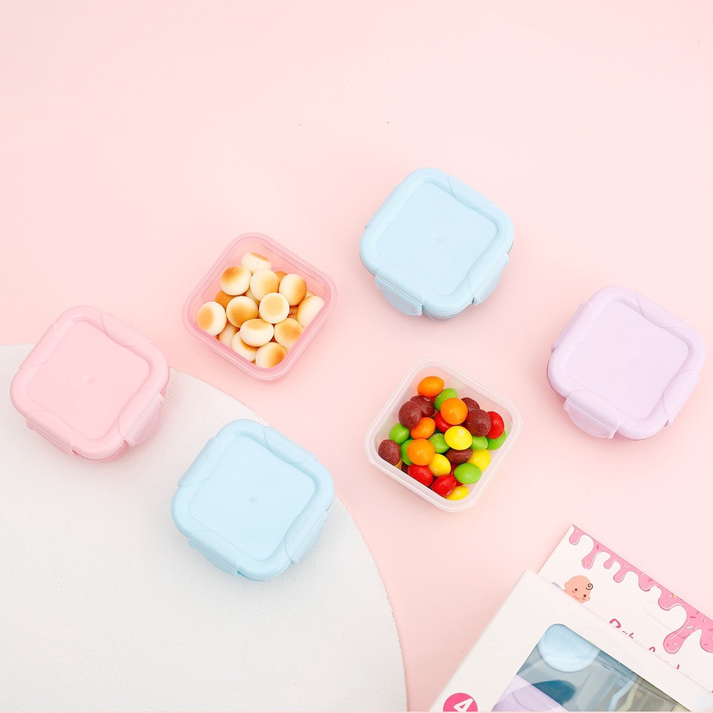Hộp trữ đông, hộp trữ đồ ăn dặm cho bé có nắp đậy, bảo quản đồ ăn dặm cho bé dùng được trong lò vi sóng