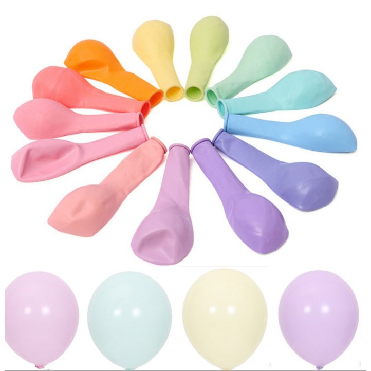 Set 10 bóng bay tông màu pastel 5inch - 10inch - 12inch trang trí sự kiện, sinh nhật, cưới hỏi...