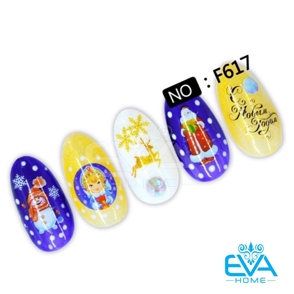 Decal Dán Móng Tay 3D Nail Sticker Hoạ Tiết Trang Trí Noel Giáng Sinh F617