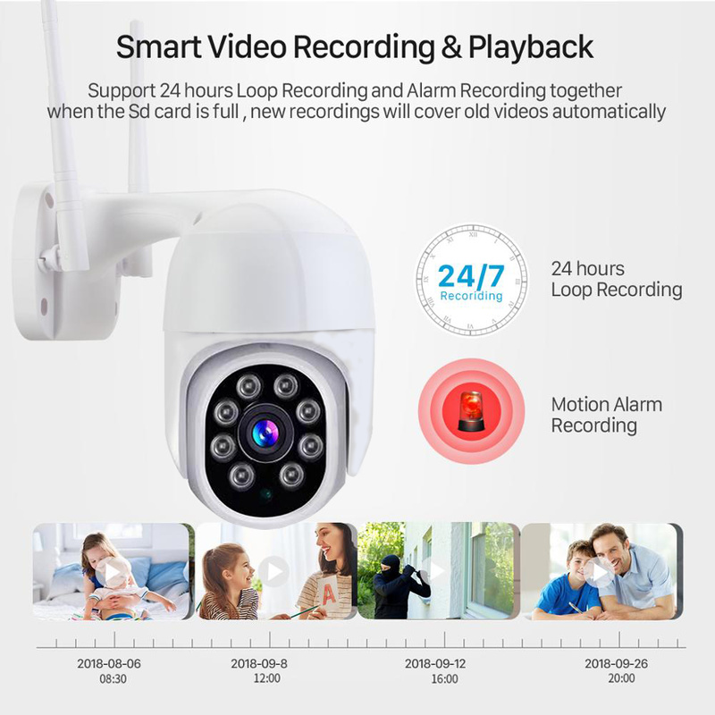 Camera cctv không dây HD 1080P PTZ Camera IP không dây Camera ngoài trời chống nước