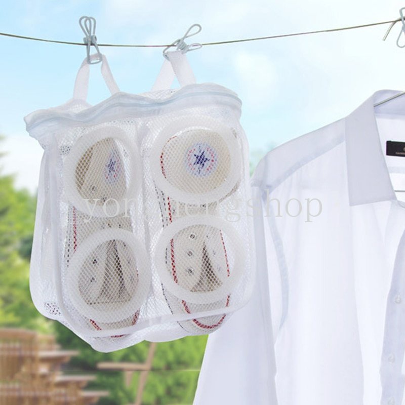 Túi lưới giặt giày có khóa kéo tiện lợi