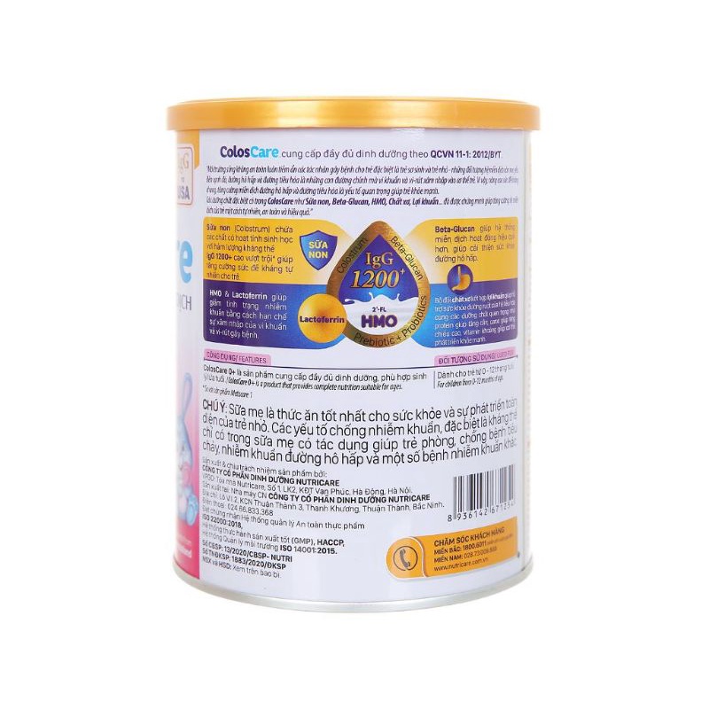 Sữa bột nutricare coloscare 0+ lon 400g, 800g.