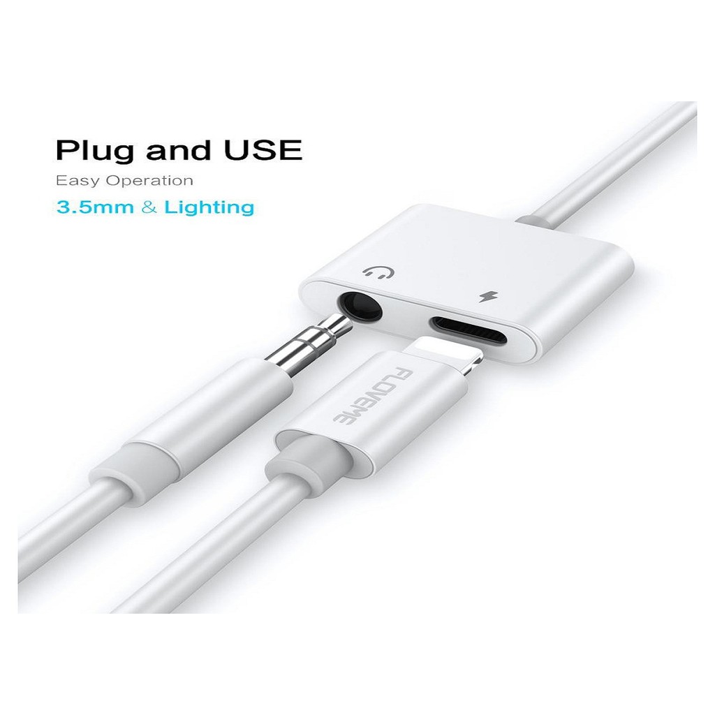 [FREESHtáo]Jack Chuyển Đổi Vừa Sạc Vừa Sử Dụng Tai Nghe-Hỗ Trợ Mic Cho ĐT táo 7/8/X/11(1 đầu tròn 1 đầu dẹp)