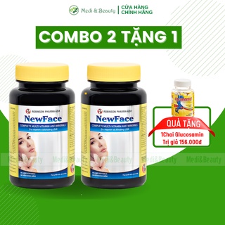 Combo 2 lọ bổ sung sắt, đẹp da, vitamin cho bà bầu newface lọ 60 viên