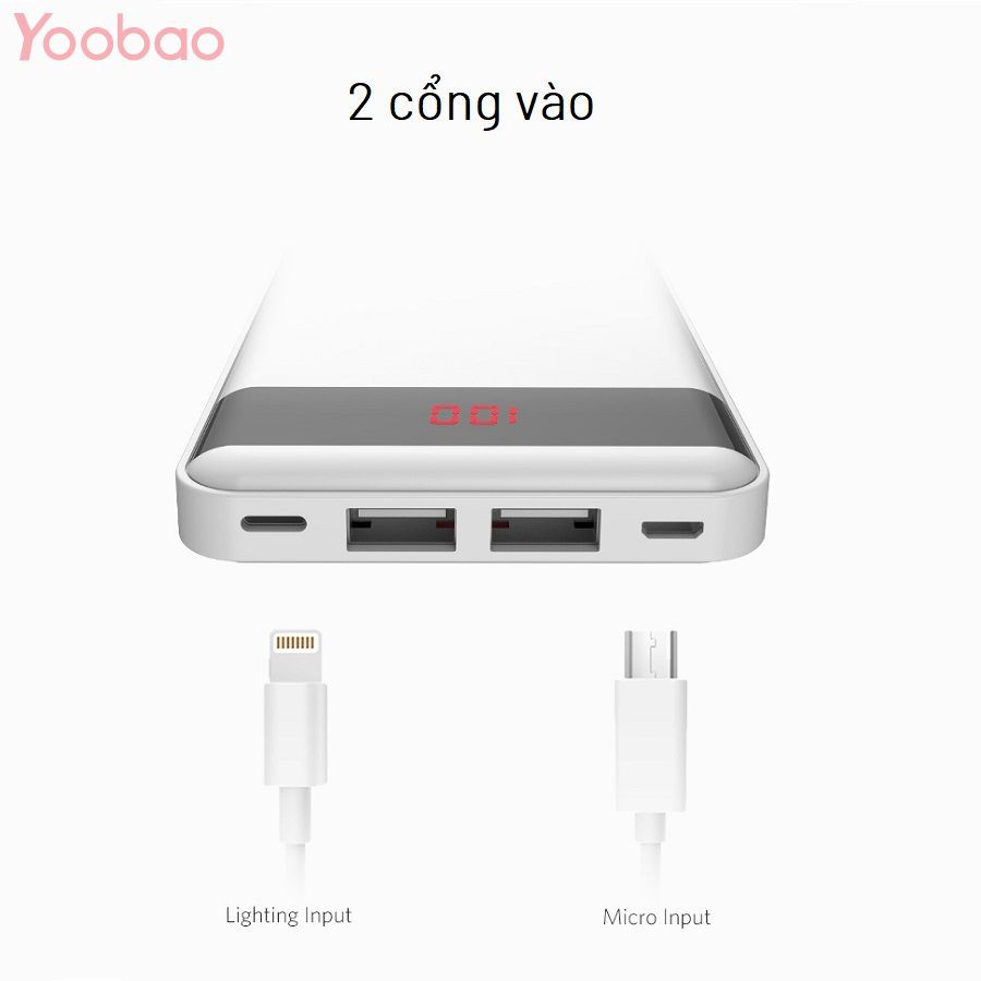 Sạc Dự Phòng Yoobao 12000mAh Màn Hình LED Pin Polymer An Toàn Bền Bỉ - YOOBAO PL12Pro