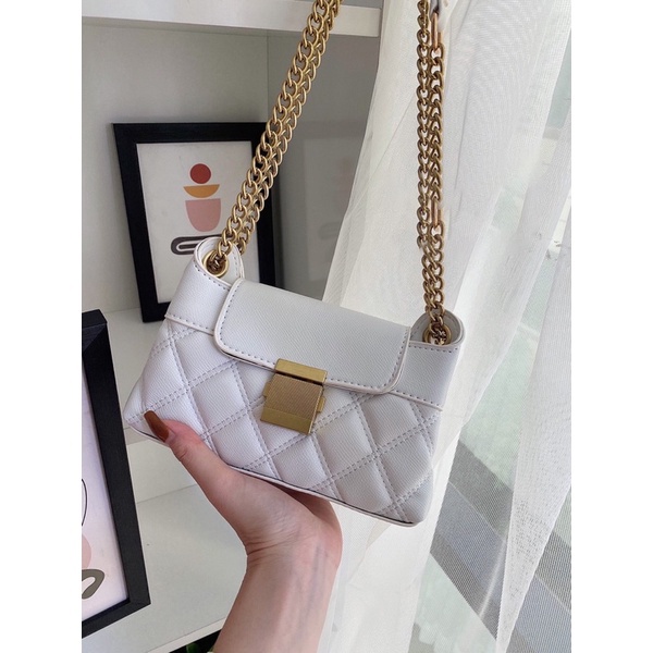 Túi kẹp nách nữ trần trám da bóng thời trang 2022