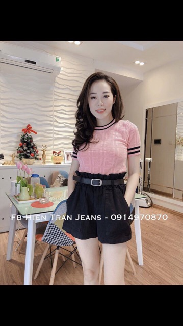 Quần short kaki túi hộp kèm đai hàng Quảng Châu