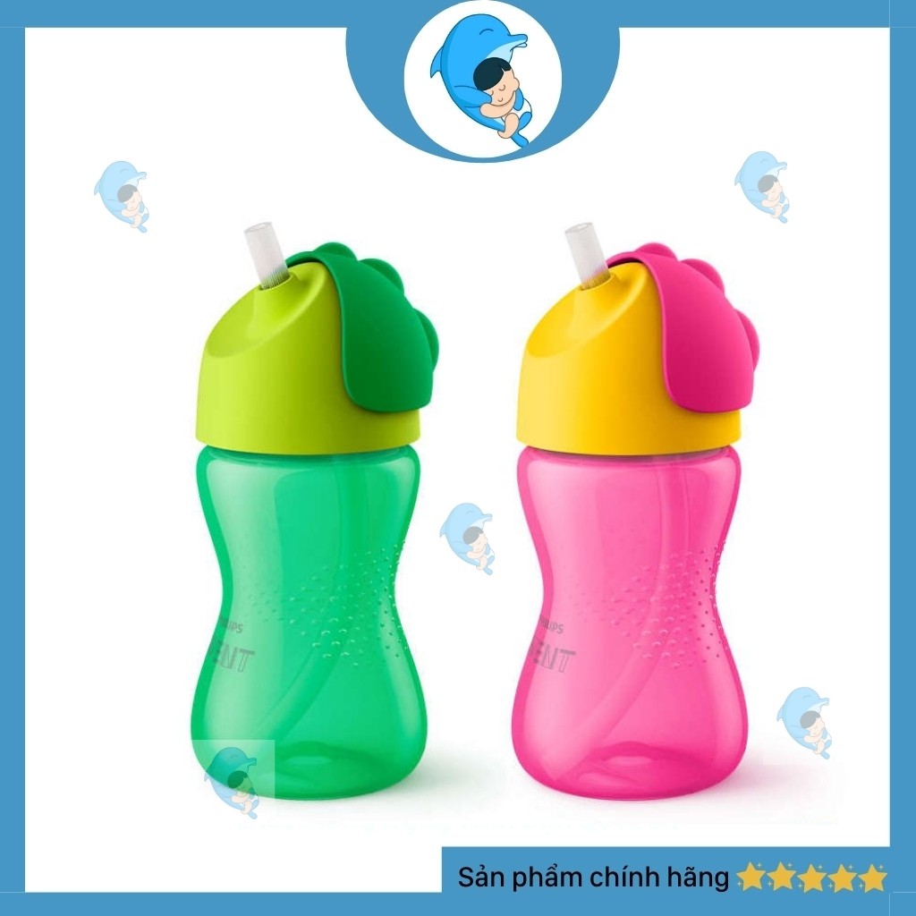 Bình Uống Nước Ống Hút Avent 300ml, Dốc Ngược Không Chảy nước An Toàn Tiện Lợi Cho Bé Uống Nước, Sữa, Nước Trái Cây