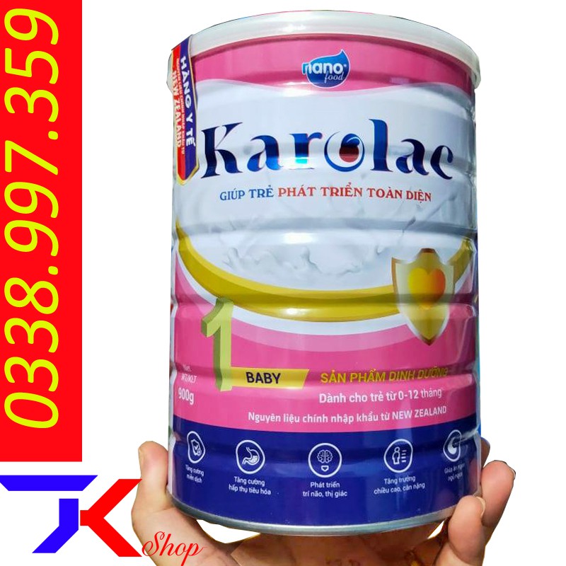 Sữa Bột Karolac BABY 900gr bé từ 0-6 tháng