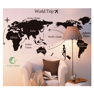 Decal dán tường The World 02