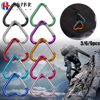 3/6/9 Móc khóa carabiner bằng nhôm hình trái tim 10 màu sắc cho leo núi/du lịch