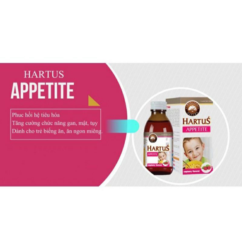 HARTUS APPETITE siro ăn ngon cho bé, cải thiện chứng biếng ăn, kích thích tiêu hóa của trẻ (Lọ 150ml)