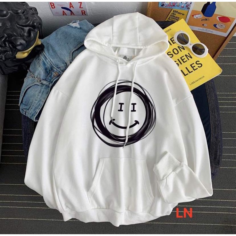 Áo hoodie mặt cười mắt I LN11
