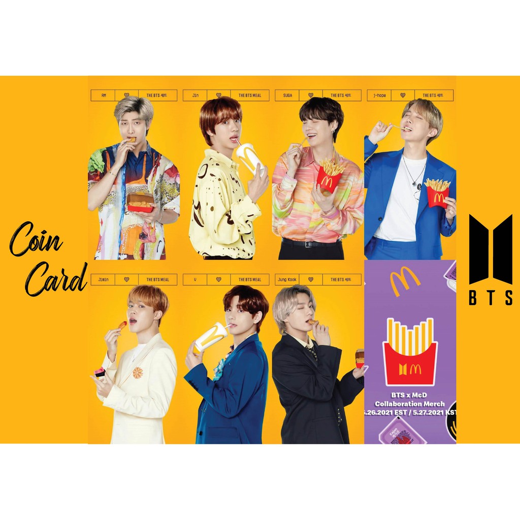 &quot; BTS McDonal Meal concept &quot; ( Sticker / Miếng dán Thẻ ATM , Post card)  | Dán thẻ ATM CoinCard