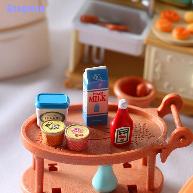 Bộ 5 Mô Hình Sữa Chua mini Xinh Xắn Dành Cho Búp Bê