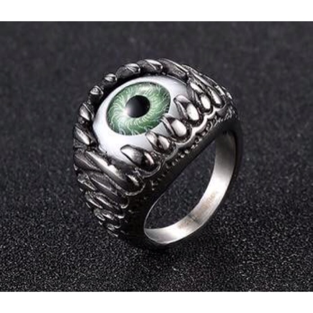 Nhẫn mắt Quỷ thép không gỉ size 10