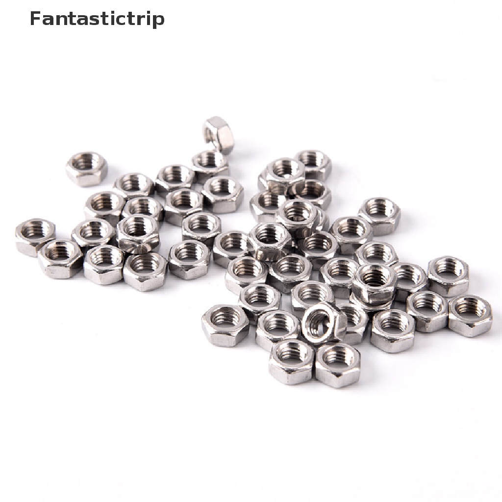 Set 50 đai ốc lục giác M3/M4/M5/M6 bằng thép không gỉ