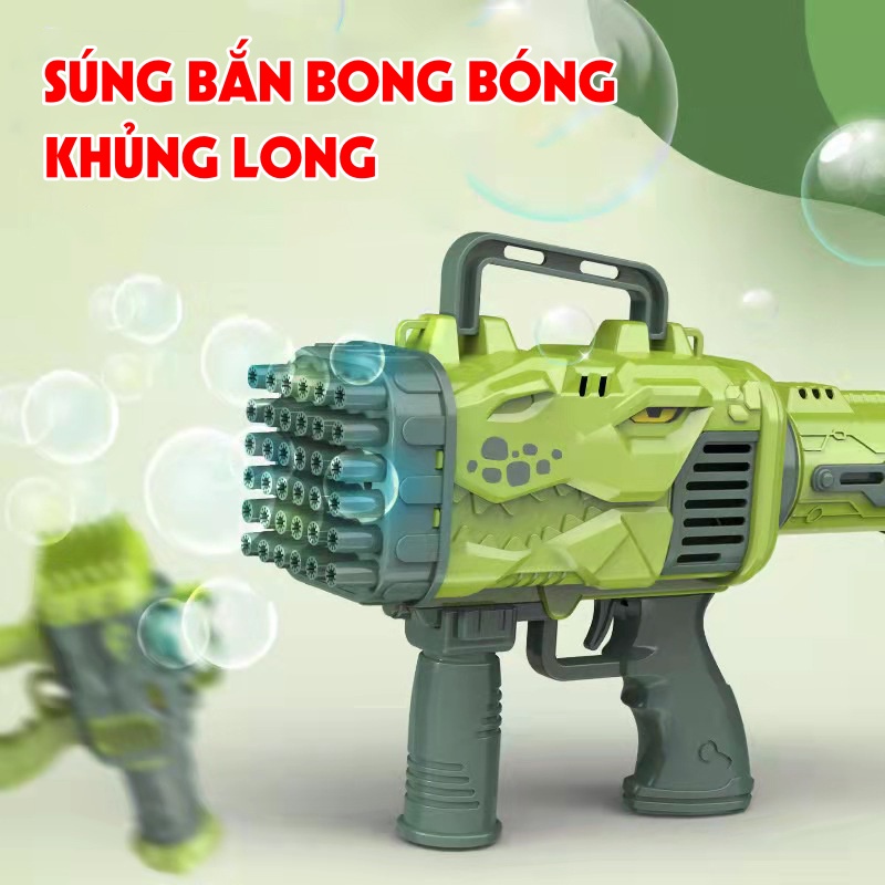Đồ Chơi Bắn Bong Bóng Xà Phòng Súng Thổi Bong Bóng Loại Lớn 32 Nòng Chất Liệu Nhựa ABS Thân Thiện
