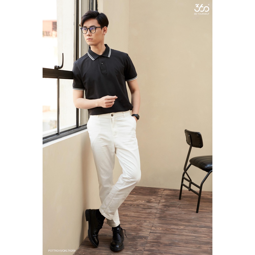 Áo polo nam cổ bẻ local brand 360 BOUTIQUE chất liệu cotton cao cấp, phối viền trẻ trung - POTTK