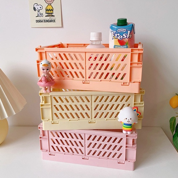 Kệ rổ mini gấp gọn trang trí phòng góc học tập