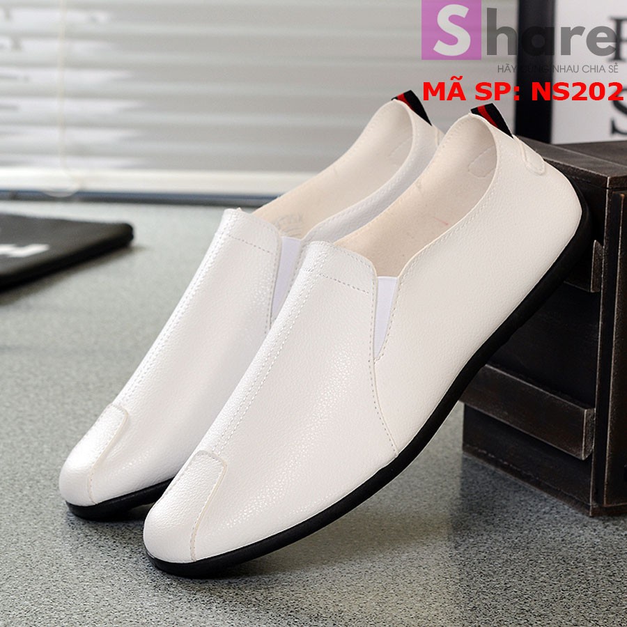 [ SIÊU RẺ ] TẶNG TẤT LƯỜI CAO CẤP - Giày Lười Nam Hàn Quốc Màu Trắng [ Shop Yêu Thich ] | BigBuy360 - bigbuy360.vn