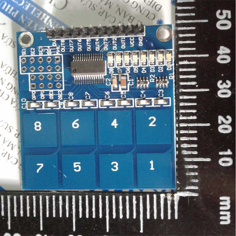 Module bàn phím cảm ứng chạm TTP226, 8 phím, áp 2.4-5.5V KDE0370
