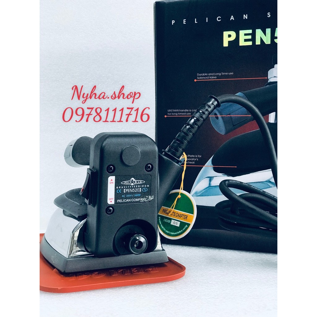 BÀN ỦI HƠI NƯỚC CÔNG NGHIỆP CẦM TAY PELICAN PEN520 HÀN QUỐC